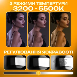 Видеосвет VL-3 со штативом 2.1 м постоянный свет для фото, видео лампа для фона. Студийный свет, картинка 2