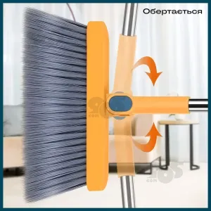 Совок и щетка с длинной ручкой метла для пола набор для уборки совок с веником в комплекте - Синий, картинка 2