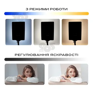 Прямокутна лампа LED 4028 2700-6000K відеосвіт для фото, відео 28х40 см зі штативом 2,1 метр лампа для фону, картинка 2