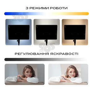 Лампа відеосвітло прожектор LED RL-24 95W відеосвітло для фото, відео зі штативом 2,1 м. Студійне світло, картинка 2