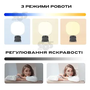 Накамерне світло Veron F-610A LED Live Streaming Light селфі спалах на телефон камеру ноутбук для трансляцій, картинка 2