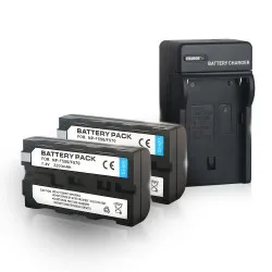 Набір акумулятори для відеосвітла, кільцевих ламп 2400 mAh та зарядний пристрій для акумуляторів f550/f570