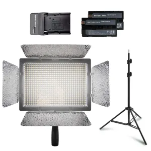 Прямоугольная LED лампа Yongnuo YN600L II постоянный видеосвет для фото, со штативом 2.1м и аккумулятором