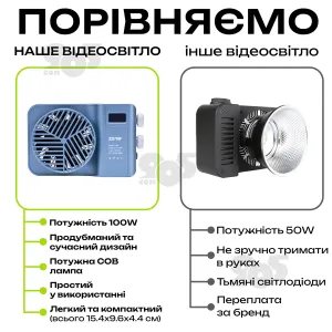 Відеосвітло ZSYB 100W світло для відео зі штативом 2.1 м прожектор для фото портативне відеосвітло. Студійне світло, картинка 1