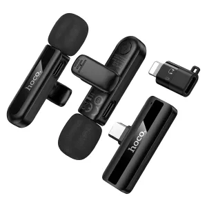 Микрофон петличка Hoco L20A Type-C Lightning двойной беспроводной петличный микрофон для iphone телефона