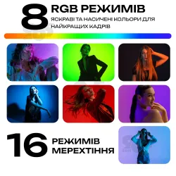 Комплект видеосвета RGB постоянный свет для фото цветной свет для видео накамерный свет с прищепкой - 2 шт., картинка 2
