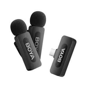 Профессиональный беспроводной двойной петличный микрофон Boya BY-V20 V2.0 Type-C петличка для телефона