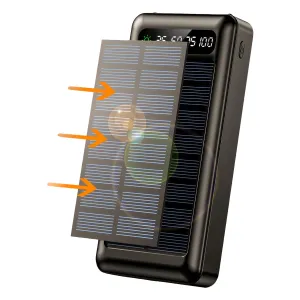 Повербанк ACL PW-61 30000 mAh solar с быстрой зарядкой Power bank для смартфона планшета
