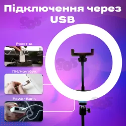 Набір блогера 5 в 1 30 см із бездротовим мікрофоном штативом на 2.1 метр лампа для тик току лампа для селфі, картинка 2