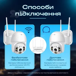 Набор 2 шт уличная поворотная IP камера видеонаблюдения WiFi V380 PRO поворотная 4 МП с удаленным доступом, картинка 2