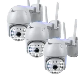 Набор 3 шт уличная поворотная IP камера видеонаблюдения WiFi V380 PRO поворотная 4 МП с удаленным доступом