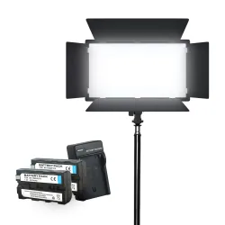 Видеосвет LED-U600+ постоянный свет со штативом 2,1 метр + аккумуляторы 2400mAh. Лампа для визажиста. Студийный свет