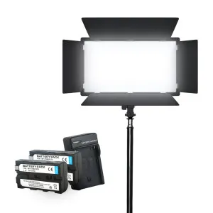 Видеосвет LED-U600+ постоянный свет со штативом 2,1 метр + аккумуляторы 2400mAh. Лампа для визажиста. Студийный свет