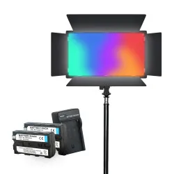 Відеосвітло LED-U600 RGB постійне світло зі штативом 2,1 метр + акумулятори 2400mAh. Лампа для візажиста. Студійне світло