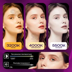 Відеосвітло LED-U600 RGB постійне світло зі штативом 2,1 метр + акумулятори 2400mAh. Лампа для візажиста. Студійне світло, картинка 2