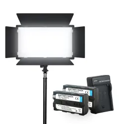 Прямоугольная LED лампа Pro LED U800 видеосвет для визажиста 29х17 см со штативом 2,1м лампа для фото видео + аккумуляторы 2400mAh