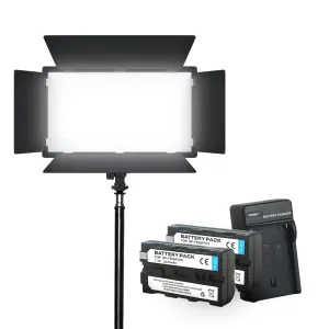 Прямоугольная LED лампа Pro LED U800 видеосвет для визажиста 29х17 см со штативом 2,1м лампа для фото видео + аккумуляторы 2400mAh