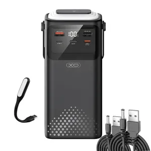 Повербанк для роутера XO PR285 30000mAh 22,5W PD с LED-фонарем комплект питания Powerbank + юсб шнур для вай фай роутера 9V/12V