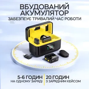Микрофон петличка Hoco L17 Type-C Lightning двойной с зарядным кейсом, картинка 2