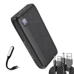 Повербанк для роутера Bix PB23 20000 mAh 22.5W комплект питания Powerbank + 2 шт юсб шнура для вай фай роутера 12V - Черный