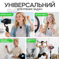 Микрофон петличка WIWU Wi-WM005 Type-C/Lightning двойной с зарядным кейсом, картинка 2