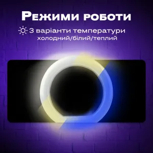 Кольцевая лампа на аккумуляторе 30 см BD300D со штативом 2 м и треногой, картинка 2