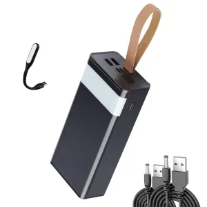 Повербанк для роутера WUW Y114 40000 mAh с LED-фонарем комплект питания Powerbank + + 2 шт юсб дроти для вай фай роутеру на 9/12V