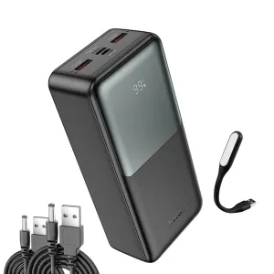 Повербанк для роутера Hoco J136B 30000 mAh 22,5W Powerbank + 2 шт юсб шнура для вай фай роутера на 9/12V