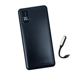 Повербанк PowerWay TX209 20000 mAh Power bank з вбудованими кабелями зовнішній акумулятор для телефону - Чорний