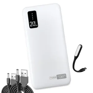Повербанк для роутеру PowerWay TX209 20000mAh комплект Powerbank + 2 шт юсб шнура для вай фай роутера на 5-9/12V - Белый