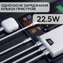 Повербанк VEN-DENS 20000mAh 22,5W Powerbank зовнішній акумулятор з швидкою зарядкою - Чорний, картинка 2