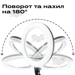 Кольцевая лампа 45 см 50W со штативом 2м светодиодная лампа для селфи для тик тока с сенсорными кнопками и пультом. Студийный свет, картинка 2