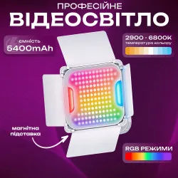 Професійне відеосвітло Jmary FM-428 RGB на акумуляторі постійне світло для фото, відео лампа для фону. Студійне світло., картинка 1