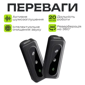 Микрофон петличка Jmary MW-17 Type-C двойной с зарядным кейсом, картинка 1