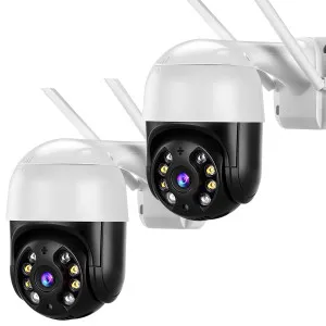 Набор 2 шт WiFi камеры видеонаблюдения N3(A8) ICSEE 4MP уличные поворотные с автослежением и удалённым доступом