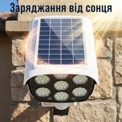 Муляж камеры видеонаблюдения с солнечной панелью, LED-фонарём и датчиком движения, картинка 2