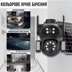 Двойная 4G-камера видеонаблюдения W7 6 Мп с SIM-картой и солнечной панелью, картинка 2