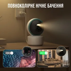 Поворотная Wi-Fi камера видеонаблюдения 6 Мп Tuya Smart 360° для дома, картинка 2