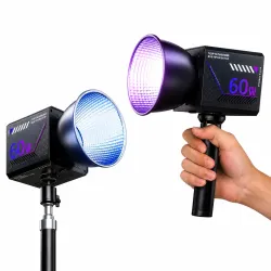 Портативне RGB відеосвітло-прожектор 60 Вт зі штативом 