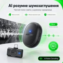 Беспроводной микрофон для телефона ACEFAST R3 Type-C, 2 петлички с зарядным кейсом, картинка 1