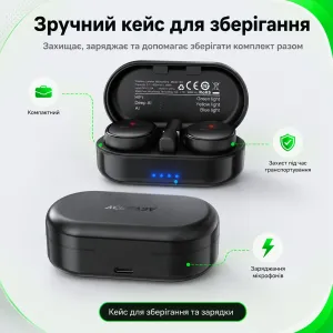 Беспроводной микрофон для телефона ACEFAST R3 Type-C, 2 петлички с зарядным кейсом, картинка 2