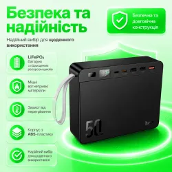 Повербанк 50000 mAh HOCO 22.5W зі швидкою зарядкою та ліхтариком, картинка 1