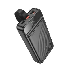 Повербанк 30000 mAh HOCO J123B з LED-дисплеєм і ліхтариком, швидка зарядка 22.5W PD20W