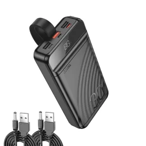 Повербанк 30000 mAh HOCO J123B для Wi-Fi роутера 22.5W PD20W + 2 USB-кабелі 9V/12V для інтернету без світла