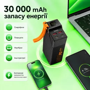 Повербанк для ноутбука HOCO DB100 30000 mAh 65W зі швидким заряджанням Power Delivery , картинка 2