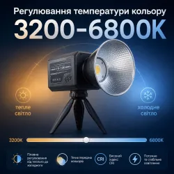 Світло для зйомки YM-S100 — акумуляторний COB-прожектор 12000 mAh зі штативом 2,1 м, картинка 2