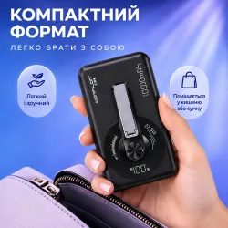 Повербанк Konfulon 10000 mAh з MagSafe 15W, швидким заряджанням 22,5W, LED-дисплеєм і підставкою, картинка 2