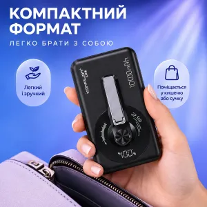 Повербанк Konfulon 10000 mAh з MagSafe 15W, швидким заряджанням 22,5W, LED-дисплеєм і підставкою, картинка 2