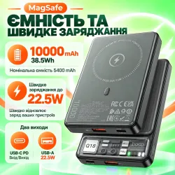 Повербанк Hoco Q18 10000 мА·год MagSafe зі швидкою зарядкою 22,5 Вт, картинка 2