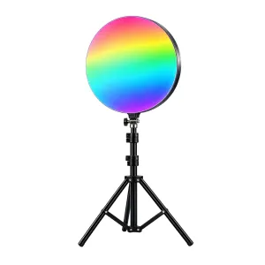 Кругла RGB-лампа для зйомки 22 см із пультом і штативом 2,1 м